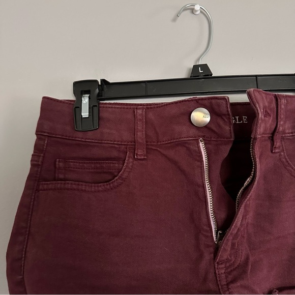 Maroon American Eagle Hi Rise Shortie Shorts - Picture 3 of 6